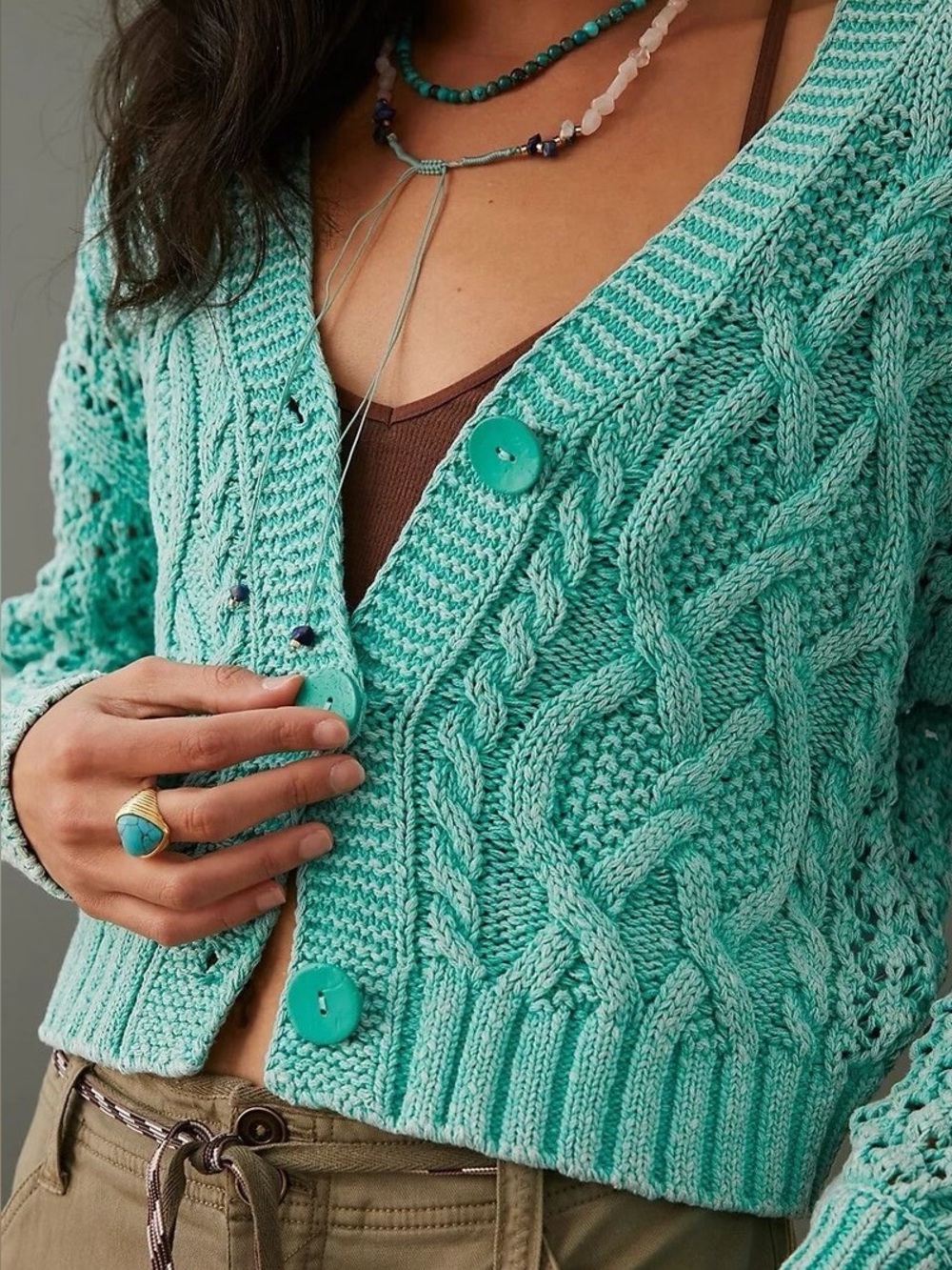 Anthropologie Pilcro cable knit cardigan sweater NWT